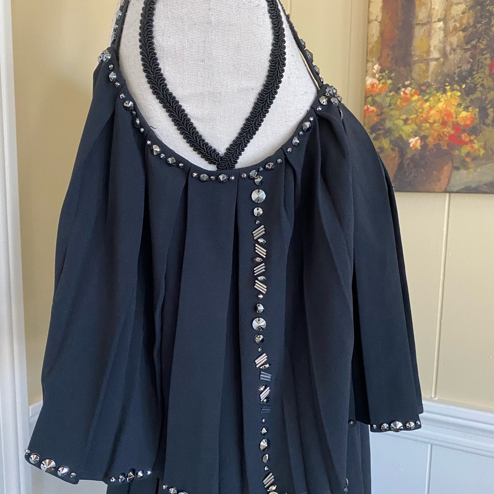 New Ted Baker Embellished Pleated Tiered Dress - Picture 7 of 15
